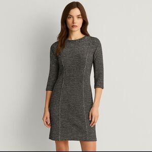 Revolve Massimo Dutti Woven Black & White Tweed Shift Dress